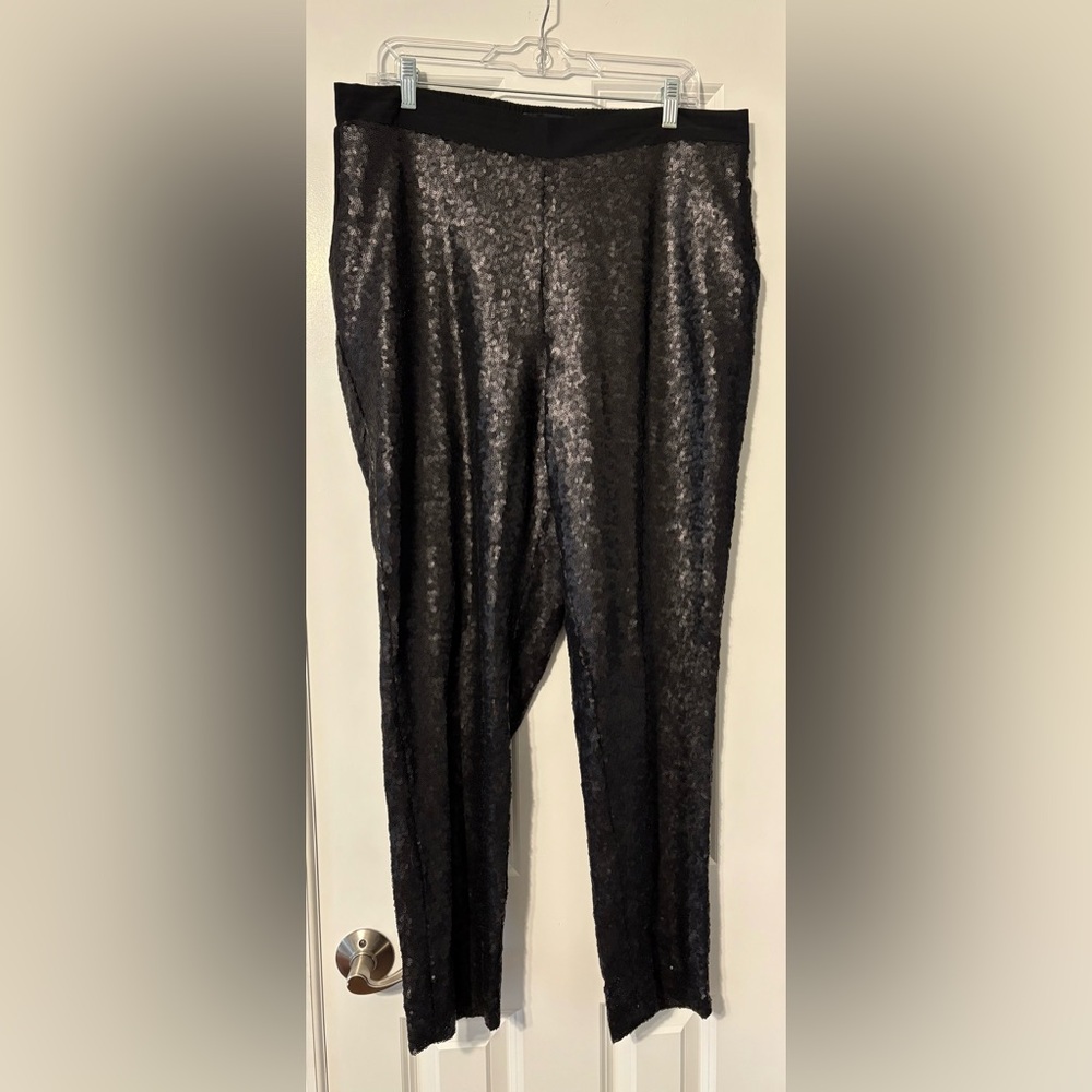 Eloquii Black Sequin Pants - Size 16
